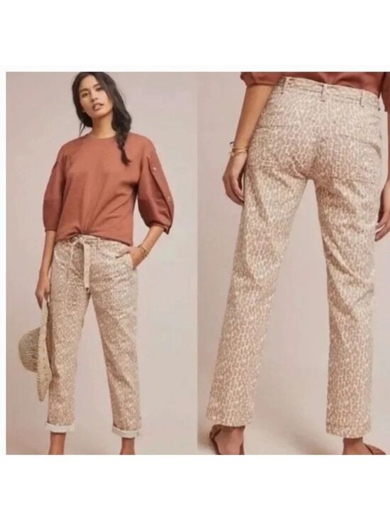 Anthropologie Pilcro Wanderer Cropped Utility Pants Leopard Animal Print 27 NWT - Picture 14 of 14